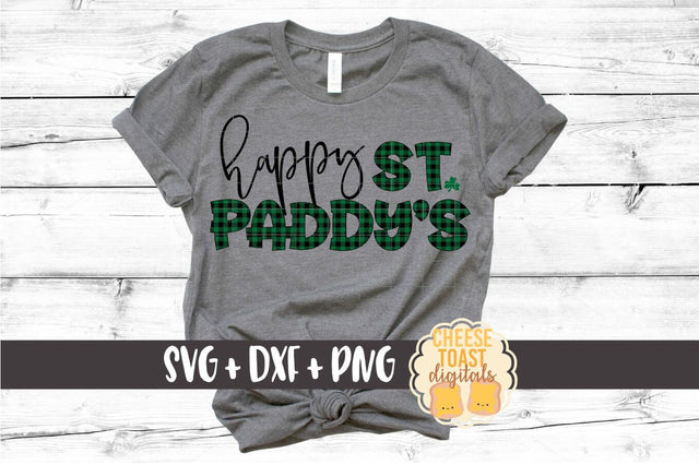 Happy St. Paddy's - Buffalo Plaid - St. Patrick's Day SVG PNG DXF Cut Files SVG Cheese Toast Digitals 