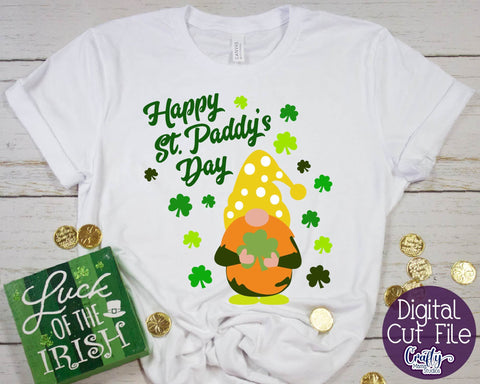 Happy St. Paddy's Day Svg - Gnome Cut File SVG Crafty Mama Studios 