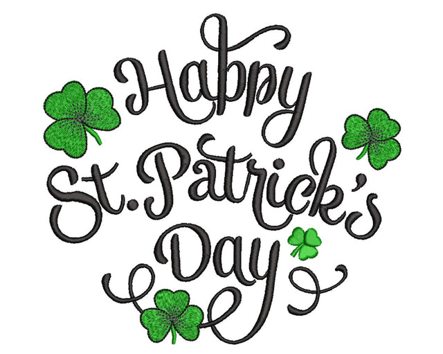 Happy St. Patrick Day Machine Embroidery Design Embroidery/Applique DESIGNS Canada Embroidery 