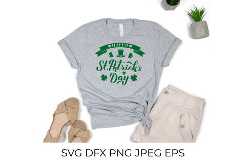 Happy St. Patricks day calligraphy hand lettering SVG LaBelezoka 