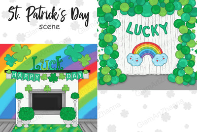 Happy St Patricks Day Clipart | Lucky Day Illustration SVG GlamArtZhanna 