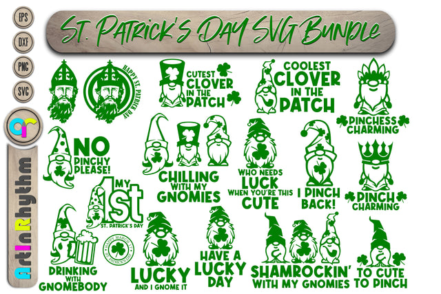 Happy St. Patrick's day gnome svg bundle SVG Artinrhythm shop 