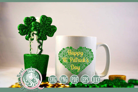 Happy St Patrick's Day Heart SVG SVG QueenBrat Digital Designs 