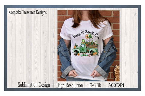 Happy St. Patrick's Day, PNG for Sublimation, St. Patrick's Day T-Shirt Design, Sublimation Printable Sublimation Keepsake Treasures Designs LLC. 