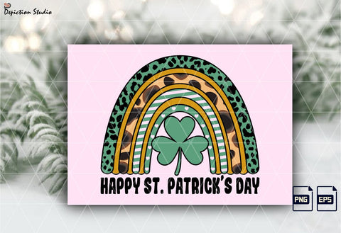 Happy St. Patrick’s Day Rainbow PNG, Animal Print Saint Shirt, Shamrock Rainbow Shirt PNG Sublimation Depiction Studio 