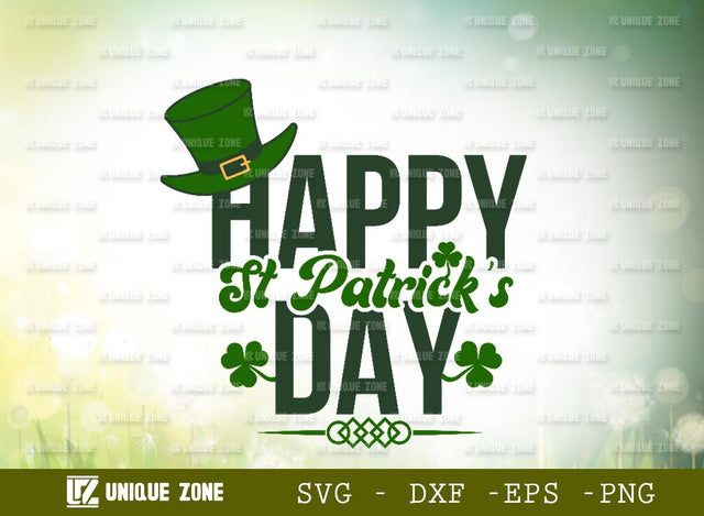 Happy St Patrick’s Day | Shamrock | Clover Leaf | Lucky Clover | T-shirt Design SVG Unique Zone 