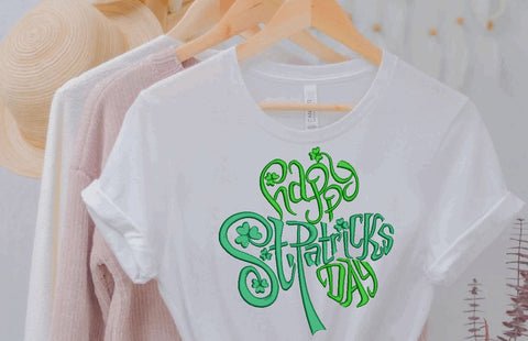 Happy St Patrick's Day Shamrock Machine Embroidery Embroidery/Applique DESIGNS Canada Embroidery 