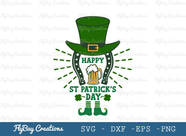 Happy St Patrick’s Day | Shamrock | Saint Patricks Day | Clover Leaf | Leaf | Lucky Clover | Hat | Leprechaun Hat | St Patrick’s Day Socks | Socks | St Patricks Day | T-shirt Design | Funny Quotes | Typography Design SVG ETC Craft 