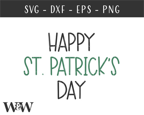 Happy St. Patrick's Day SVG | Farmhouse St Patrick's SVG SVG Wood And Walt 