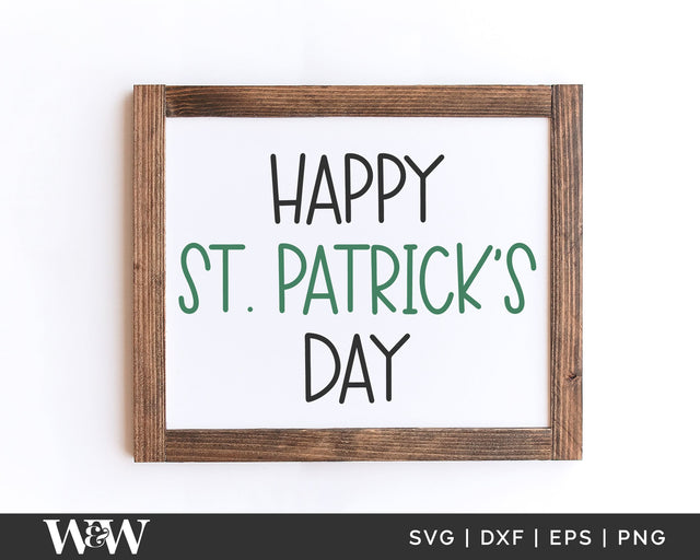 Happy St. Patrick's Day SVG | Farmhouse St Patrick's SVG SVG Wood And Walt 