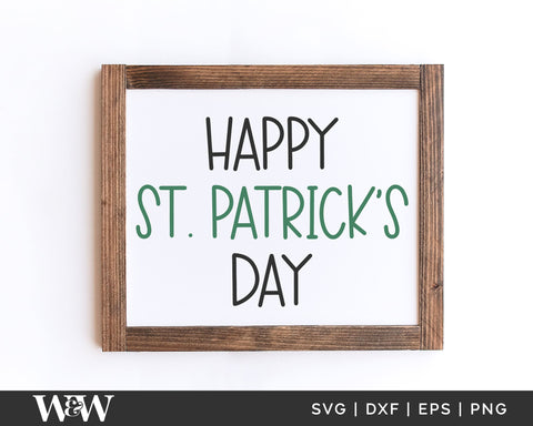 Happy St. Patrick's Day SVG | Farmhouse St Patrick's SVG SVG Wood And Walt 