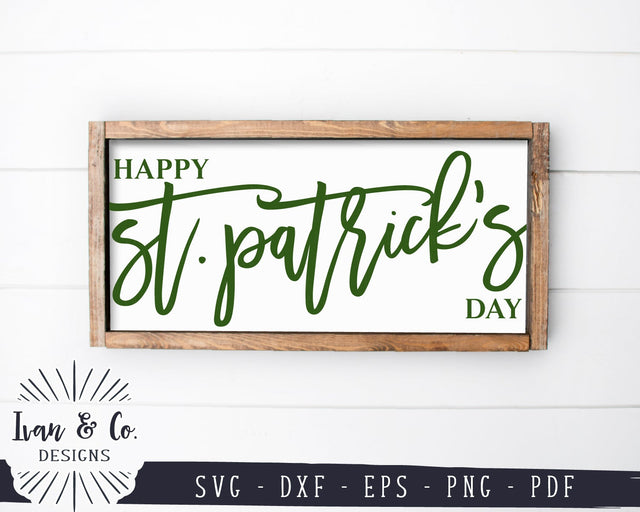 Happy St. Patrick's Day SVG Files | Clover SVG | Farmhouse SVG | Shamrock SVG | Cricut | Silhouette | Commercial Use | Digital Cut Files (1094867900) SVG Ivan & Co. Designs 