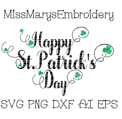 Happy St. Patrick's Day SVG MissMarysEmbroidery 