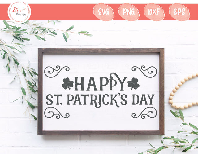 Happy St. Patrick's Day - SVG, PNG, DXF, EPS SVG Elsie Loves Design 