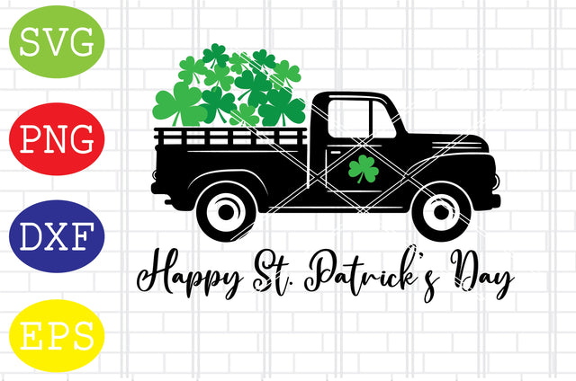 Happy St Patricks Day Truck (4) Svg, Patrick's Day Svg, Png, Eps, Dxf Files SVG DigitalSvgFiles 