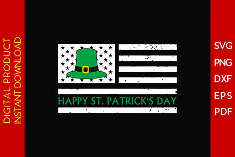 Happy St Patrick's Day With USA Flag SVG PNG PDF Cut File SVG Creativedesigntee 