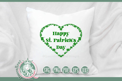 Happy St Patrick's Heart Frame SVG SVG QueenBrat Digital Designs 
