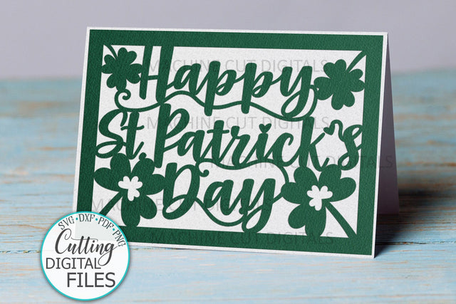 Happy St. Patrtick's Day cut out card svg dxf papercut SVG kartcreationii 