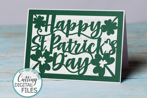Happy St. Patrtick's Day cut out card svg dxf papercut SVG kartcreationii 