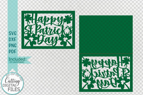 Happy St. Patrtick's Day cut out card svg dxf papercut SVG kartcreationii 