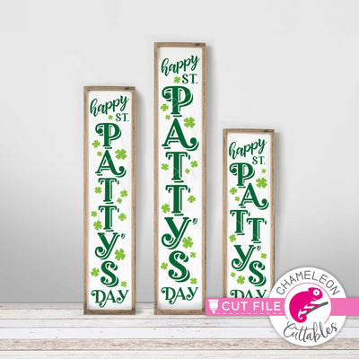 Happy St. Patty's Day vertical Porch design svg png dxf SVG Chameleon Cuttables 