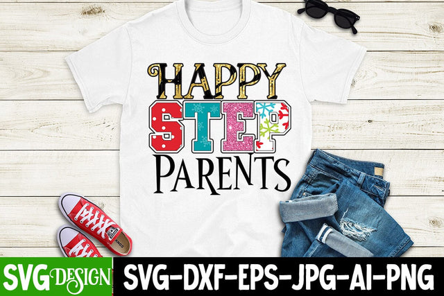 Happy Step Parents Sublimation Design , Happy Step Parents PNG Sublimation BlackCatsMedia 
