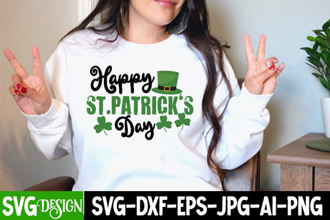 Happy St.patrick s Day SVG Design, Happy St.patrick s Day SVG Cut File SVG BlackCatsMedia 