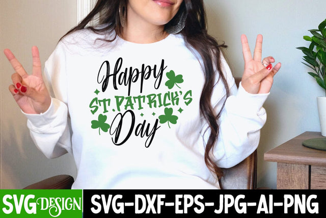 Happy St.patrick s Day SVG Design, Happy St.patrick s Day SVG Cut File SVG BlackCatsMedia 