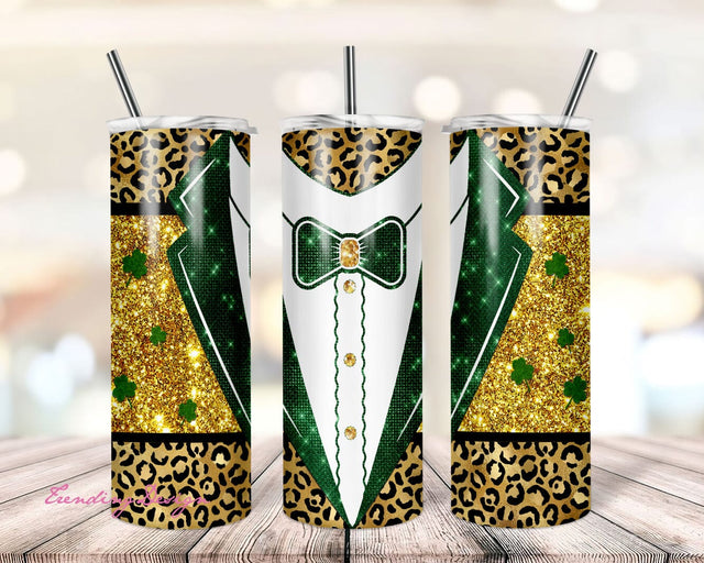 Happy st.patricks day lucky horseshoe 20oz skinny sublimation tumbler wrap Sublimation TrendingDesign 