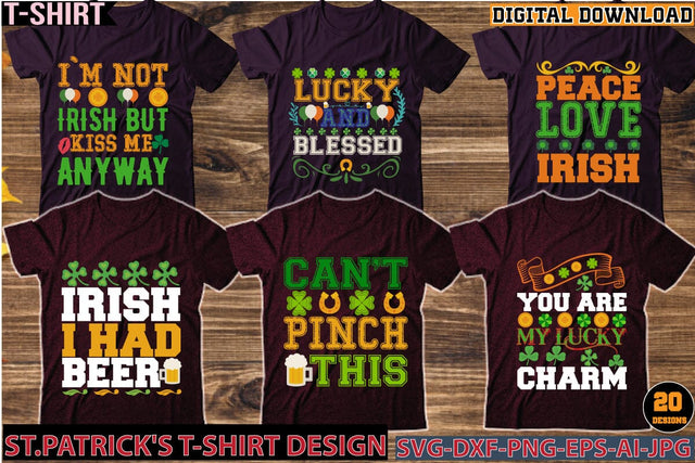 Happy St.patrick's T-Shirt Design Bundle SVG Newmockups 