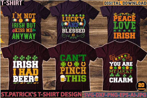 Happy St.patrick's T-Shirt Design Bundle SVG Newmockups 