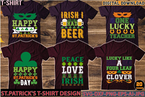 Happy St.patrick's T-Shirt Design Bundle SVG Newmockups 