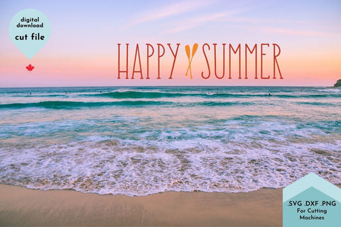 Happy Summer Hand Lettered SVG Cut File SVG Lettershapes 