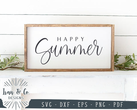 Happy Summer SVG Files | Summer Sign Svg | Farmhouse Svg | Commercial Use | Cricut | Silhouette | Digital Cut Files | DXF PNG (1386560133) SVG Ivan & Co. Designs 