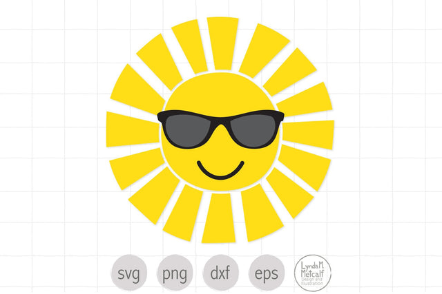 Happy Sun svg, Sun in Sunglasses svg SVG Lynda M Metcalf 
