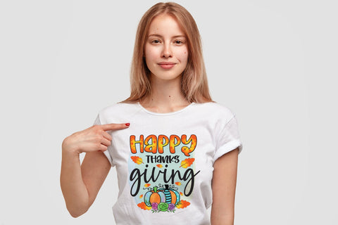 Happy Thanks Giving Sublimation Design Sublimation CraftLabSVG 