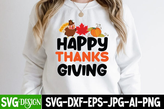 Happy Thanks Giving SVG Cut File, Happy Thanks Giving Sublimation Design, Fall Season SVG Cut File, Fall Season Sublimation Design, Thanksgiving SVG Quotes , Thanksgiving SVG Design , Fall SVG Design, Autumn SVG Cut File SVG BlackCatsMedia 