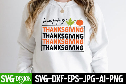 Happy Thanks Giving SVG Cut File, Happy Thanks Giving Sublimation Design,Happy Thanks Giving Quotes SVG BlackCatsMedia 