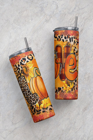 Happy Thanksgiving 20oz Skinny Tumbler PNG, Fall Autumn Pumpkin Tumbler Sublimation Design, Fall Leaves Thanksgiving Turkey Png Design Sublimation CaldwellArt 