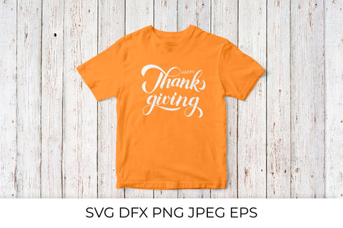 Happy Thanksgiving calligraphy hand lettering SVG cut file SVG LaBelezoka 