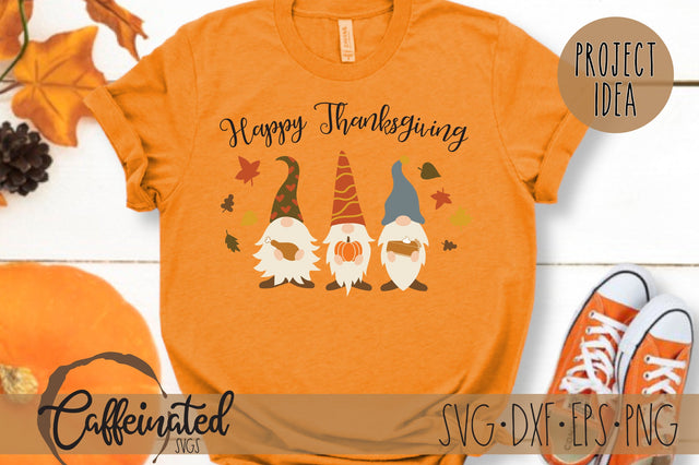 Happy Thanksgiving Gnomes SVG SVG Caffeinated SVGs 