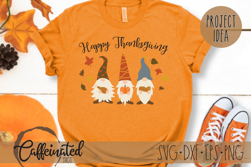 Happy Thanksgiving Gnomes SVG SVG Caffeinated SVGs 