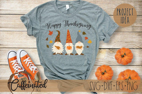 Happy Thanksgiving Gnomes SVG SVG Caffeinated SVGs 