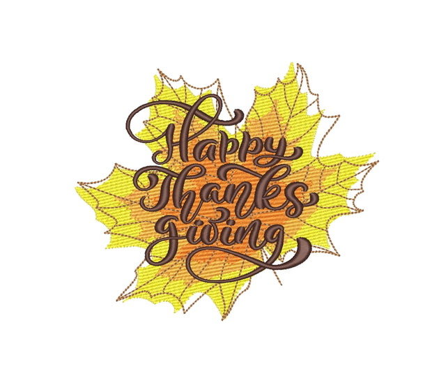 Happy Thanksgiving Machine Embroidery Design, 3 sizes, Instant Download Embroidery/Applique DESIGNS Nino Nadaraia 