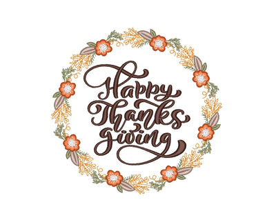 Happy Thanksgiving Machine Embroidery Design Embroidery/Applique DESIGNS Nino Nadaraia 