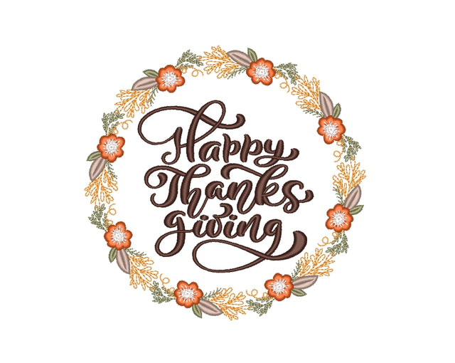 Happy Thanksgiving Machine Embroidery Design Embroidery/Applique DESIGNS Nino Nadaraia 