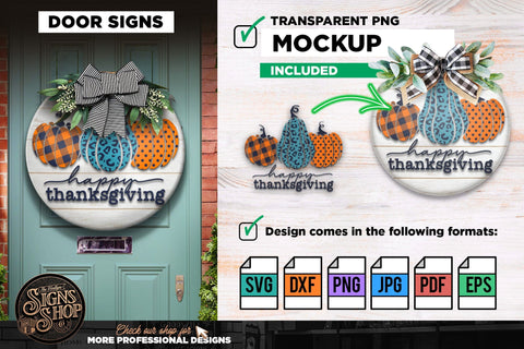 Happy thanksgiving plaid pumpkins | FALL SVG Sign SVG The Vintage Signs Shop 