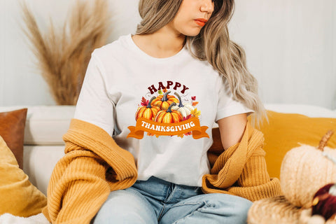 Happy Thanksgiving PNG Sublimation Design Sublimation CraftLabSVG 