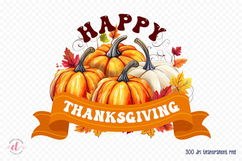 Happy Thanksgiving PNG Sublimation Design Sublimation CraftLabSVG 