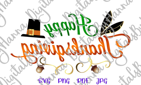 Happy Thanksgiving Sign Print & Cut SVG Digitals by Hanna 